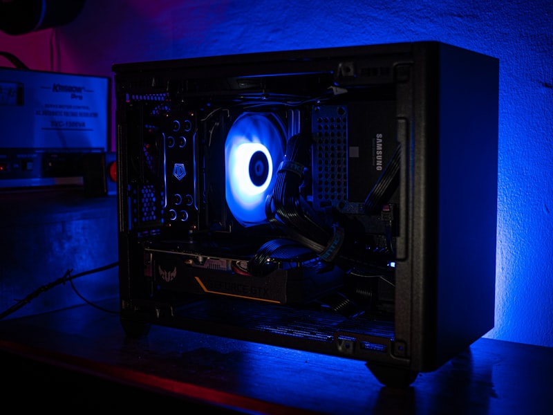 Battlestation Row — 120 RTX rigs on 240Hz displays, wall to wall.